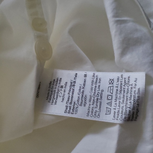 Madewell Men's  Off  White Poplin Easy Long-Sleeve Shirt Relaxed size Large nwt - Picture 9 of 9